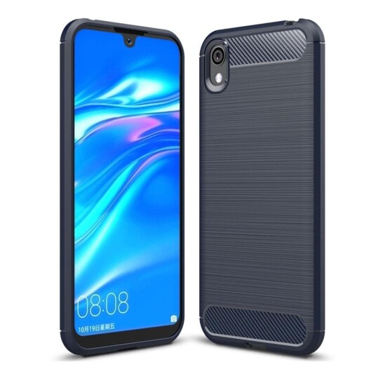 INCOVER Huawei Y5 (2019) Carbon Fibre Fleksibel Plastik Deksel - Mørke Blå