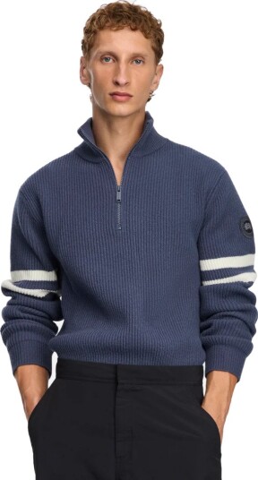 Canada Goose Mckinney 1/4 zip knit stripe XL blå herre