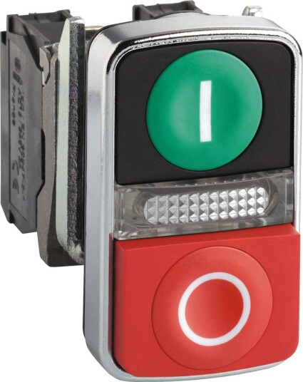 Schneider Electric Trykknapp XB4BW73731G5 Rød, Grønn, 1Sl+1Br