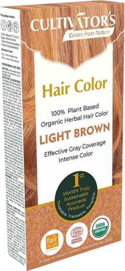 Cultivator"s Organic Herbal Hair Color Light Brown 100g