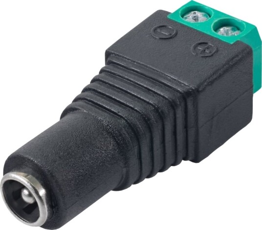 Akyga Ak-Sc-17 - Strømadapter - Dc-Jakk På 2,1/5,5 Mm (Hunn) Til 2-Stifters Holdeskrue (Hunn)