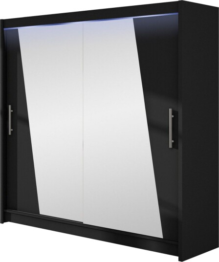 Rilievo Garderobeskap Med Speil 180x215 cm - Svart