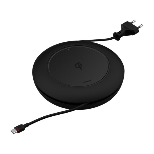 Unisynk 75W USB-C lader til bærbar PC med 10W Qi-trådløs ladeplate