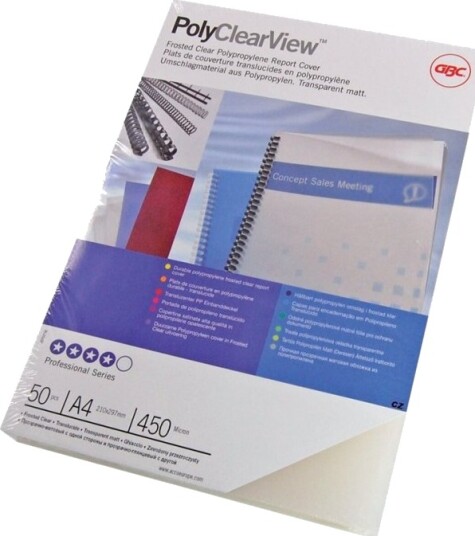 Gbc Gbc Polyclearview A4 210 X 297 Mm 450 Mikron Frostklar 50 Stk Permomslag For Ibico Combbind Ibimaster 250E