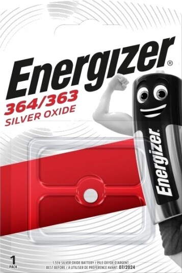 Energizer Silveroxid Knappecellebatteri 364/363 1,55 V for klokker og minikalkulatorer