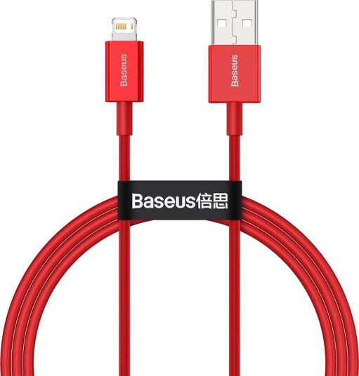 Baseus 1m USB-A til Lightning Kabel 2.4A Rød