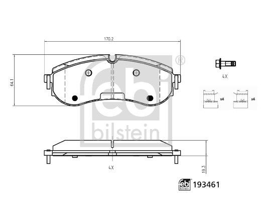 Bremseklosser FEBI BILSTEIN 193461 Bremseklosser FEBI BILSTEIN 193461