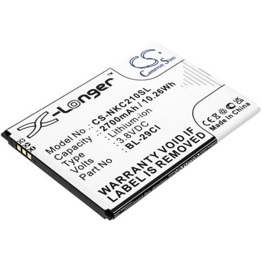 Nokia C21 batteri (2700 mAh 3.8 V, Sort)
