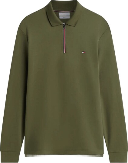 Tommy Hilfiger L/S Liquid Cotton Zip Reg   HUNTSMAN GREEN   M