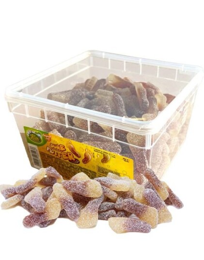 1,8 kg Lutti Sure Føtter   Boks med Fizzy Vingummiføtter med Colasmak   Hel Eske