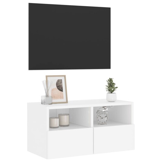 vidaXL Veggmontert TV-benk hvit 60x30x30 cm konstruert tre 8721012254381