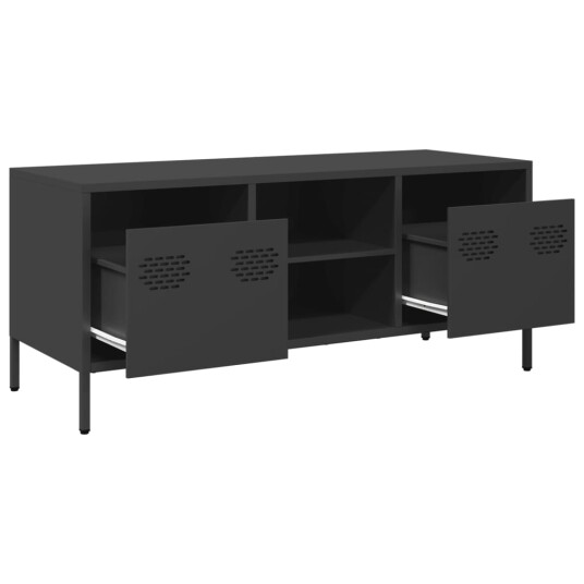TV-benk svart 101,5x39x43,5 cm kaldvalset stål 8721102930553