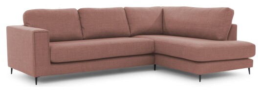 Juvila PALMA Sofa m. chaiselong 3-pers. open høyre, Rødbrun Unoliving