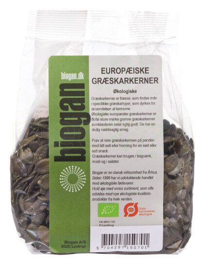 Biogan Europeiske Luksus Gresskarkjerner 400g Biogan Europeiske Luksus Gresskarkjerner 400g