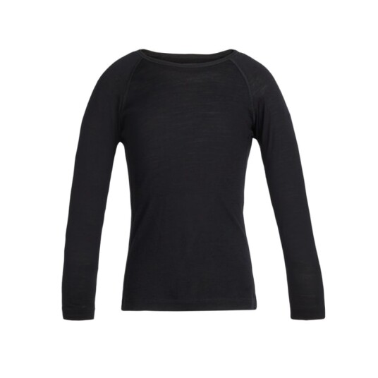 Icebreaker Kids' 200 Oasis Longsleeve Crewe 8, Black