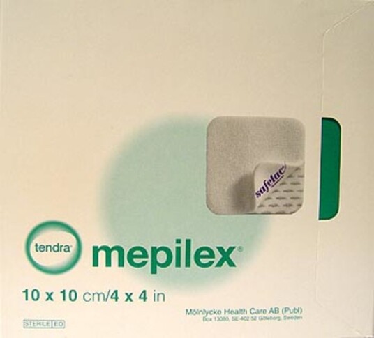 Mepilex Absorberende bandasje 10 x 10 cm 5 stk.
