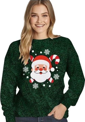 Fiesta Grøn Julebluse Med Glimmer