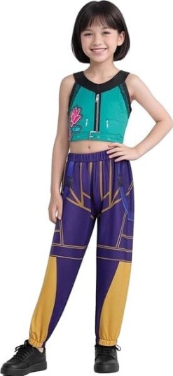 K-Pop Demon Hunters Zoey Kostymesett med Topp og Bukse 130 cm