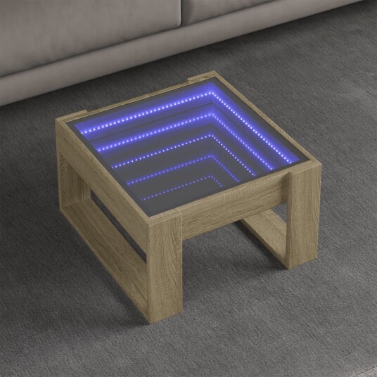  Salongbord med Infinity LED sonoma eik 50x53x30 cm 847625
