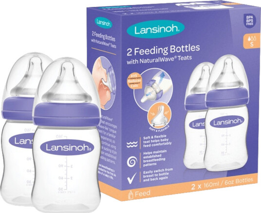 Lansinoh Naturalwave Baby Bottle 2x160ml Lansinoh Naturalwave Baby Bottle 2x160ml