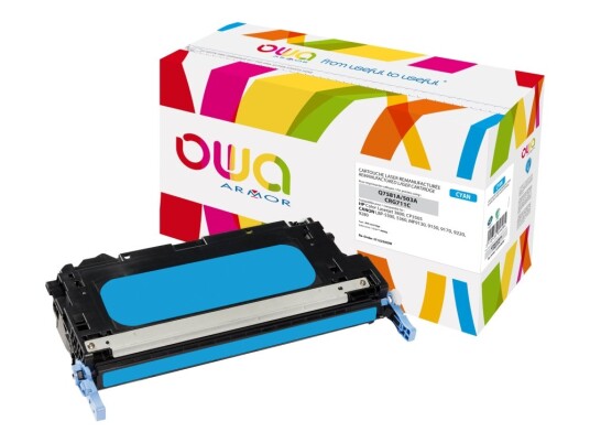 Owa - Cyan - Kompatibel - Gjenfabrikert - Tonerpatron Alternativ For: Hp Q7581a - For Hp Color Laserjet 3800 3800Dn 3800Dtn 3800N Cp3505 Cp3505dn Cp3505n Cp3505x
