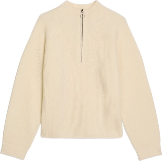 Marc O"Polo Knit Pullover Longsleeve Troyer,Zipper   WHITE BLUSH   L