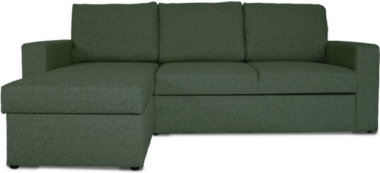 Odin sovesofa hjørnesofa med lagring høyre eller venstrevent grønn.
