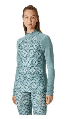Helly hansen Lifa Merino Midweight Graphic 1/2 Zip ulltrøye dame Grønn L