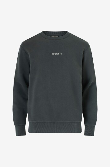 Superdry Collegegenser Micro Logo Crew Svart Superdry Collegegenser Micro Logo Crew Svart