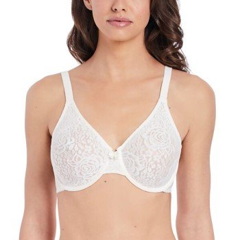 Wacoal BH Halo Lace Underwire Bra Benhvit C 80 Dame