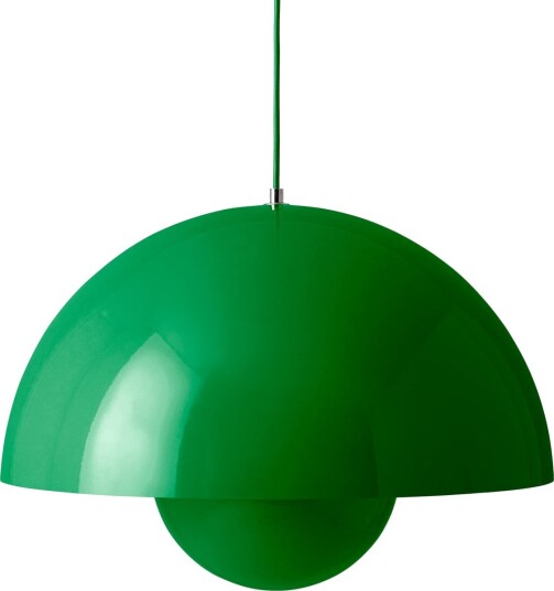 Flowerpot VP2 hengelampe Ø 50 cm signalgrønn – &TRADITION   Stue   Design   Aluminium   Med skjerm