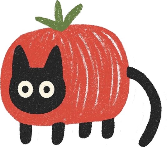 Klistremerke Tomat Katt 4 Klistremerker