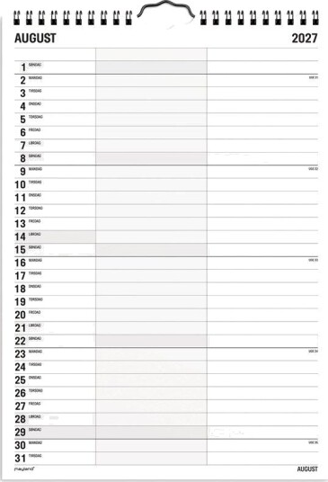 Mayland Familiekalender Black and white 2 kol. 2027