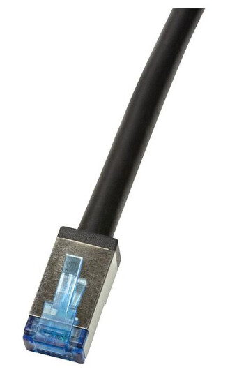 LogiLink Professional CAT 6a Kabel med afskærmning med folie og kobberfletning (SFTP 50m Patchkabel Sort