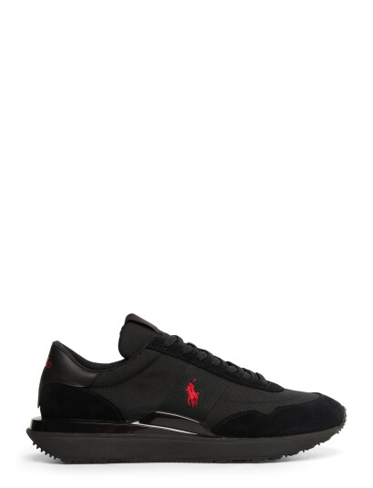 Polo Ralph Lauren Train 89 Suede & Oxford Sneaker - Black - 43.5