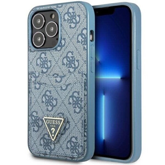 Guess Mobildeksel i blå for iPhone 13 Pro/13 med kortspor