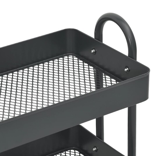 vidaXL Kjøkkentralle 3 etasjer antrasitt 43x34x79 cm jern