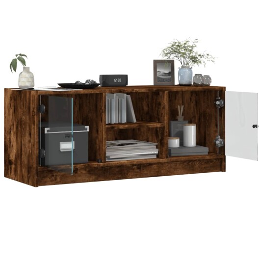 vidaXL TV-benk med dør røkt eik 102x37x42 cm 8721012213258