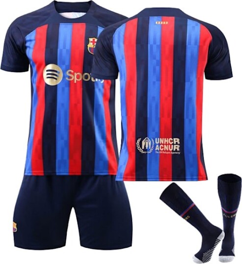 FC Barcelona hjemmedrakt 2022/2023 fotballdrakter 3-delers sett Barn Voksne V