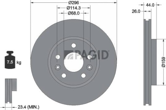 PAGID 56007NC Bremseskive