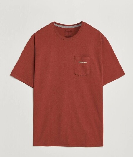 Patagonia Boardshort Logo Pocket Responsibili T Shirt Rusty Red