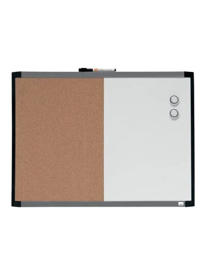 Nobo Quartet combo board: whiteboard bulletin board - 585 x 430 mm