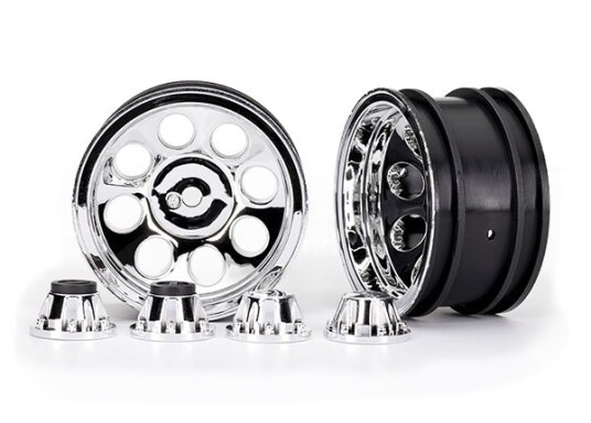 Traxxas 8163 Wheels 8-Hole Mag Chrome 2.2 + Center Caps Traxxas 8163 Wheels 8-Hole Mag Chrome 2.2 + Center Caps