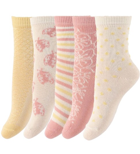 Minymo Sokker 5 pack Ash Rose Minymo 35/38 Sokker Gul Rosa 35 38