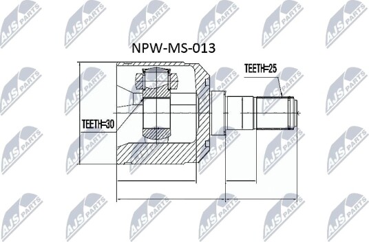 Nty Drivknute drivaksel NTY NPW MS 013