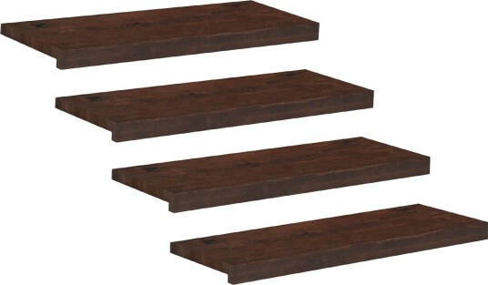 vidaXL Trappetrinn 4 stk. 80 x 25 x 2 cm Mørk brun Massiv bøketre