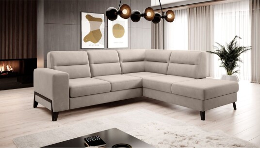 Anglika Sofa m. Sjeselong 4 seters   Beige
