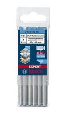 Bosch Cylinderbor Multikonstruksjon 7 mm 10-pakning for Slagbormaskin og Slagskrutrekker