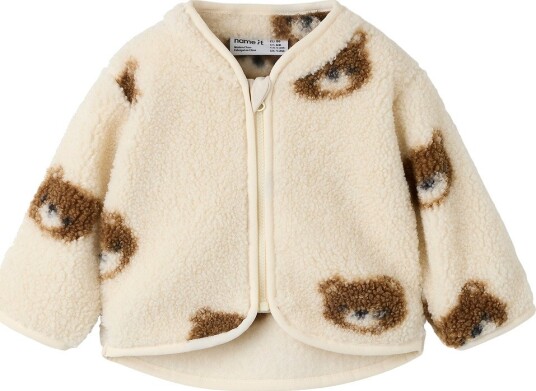 Name It Fleecejakke Teddy NbmOrlaj Birch m. Bamser Name It 1½ år (86) Fleecejakke Beige Brun Hvit