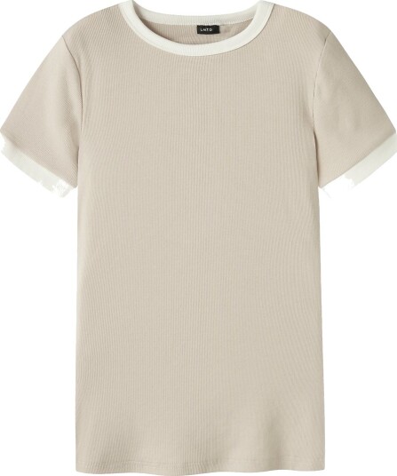 LMTD T skjorte NlfKana Peyote/White Alyssum LMTD 7 8 år (122 128) T skjorte Beige